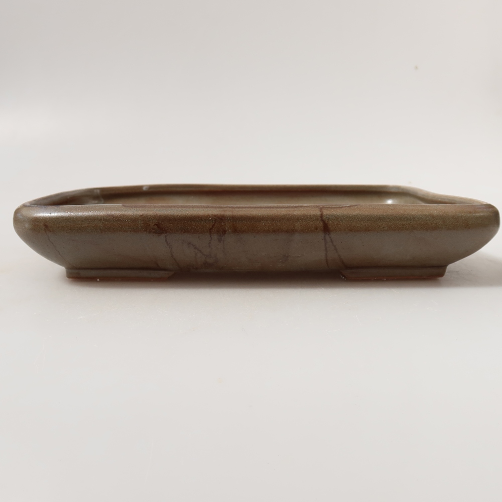 Ceramic bonsai bowl 24 x 17,5 x 4 cm, brown
