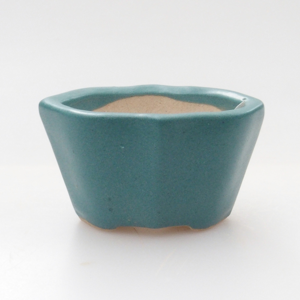 Ceramic bonsai bowl 3 x 4,5 x 2,5 cm, color blue