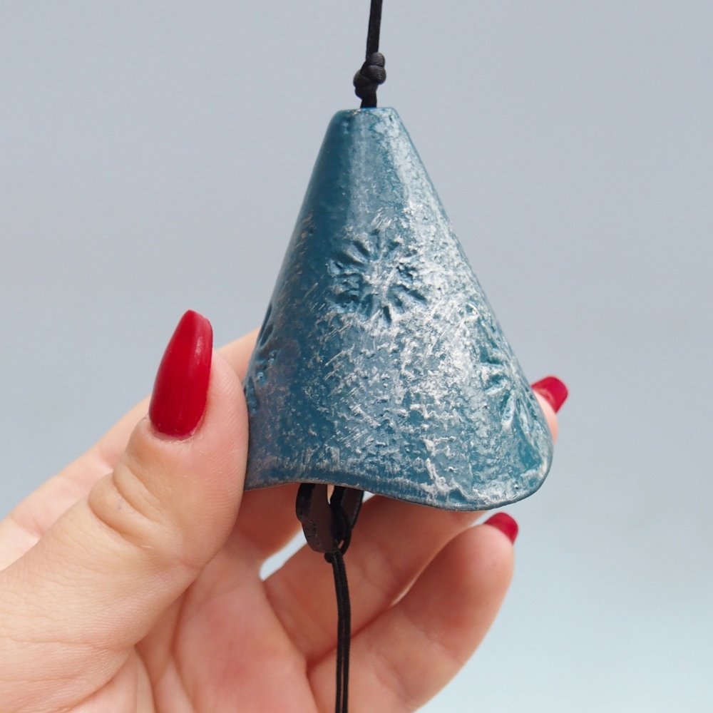 Metal wind chime, blue