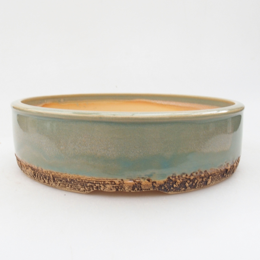 Ceramic bonsai bowl 21 x 21 x 5,5 cm, color green