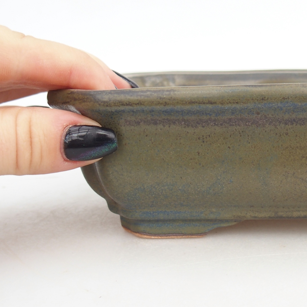 Ceramic bonsai bowl 18 x 13,5 x 5 cm, brown