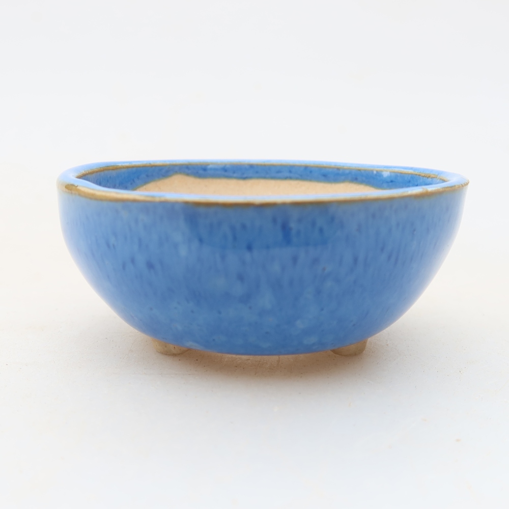 Ceramic bonsai pot, 6 x 6 x 3 cm, blue