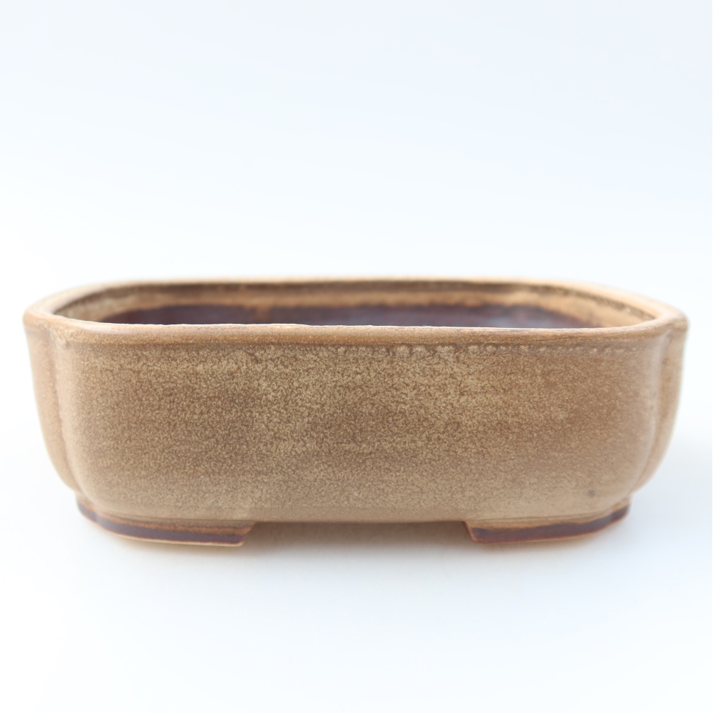 Ceramic bonsai pot, 13.5 x 12 x 4 cm, beige