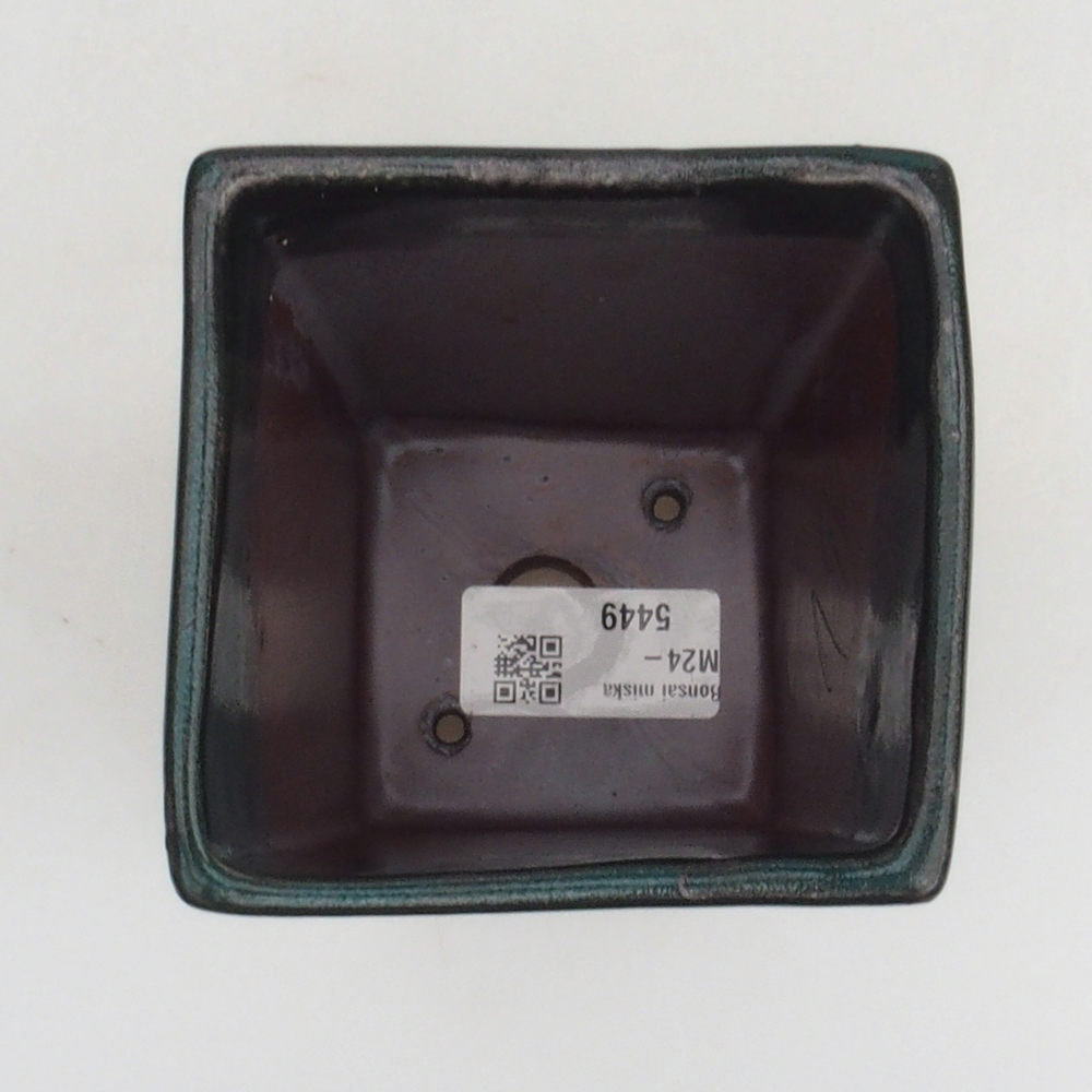 Ceramic bonsai bowl 9 x 9 x 12,5 cm, color green