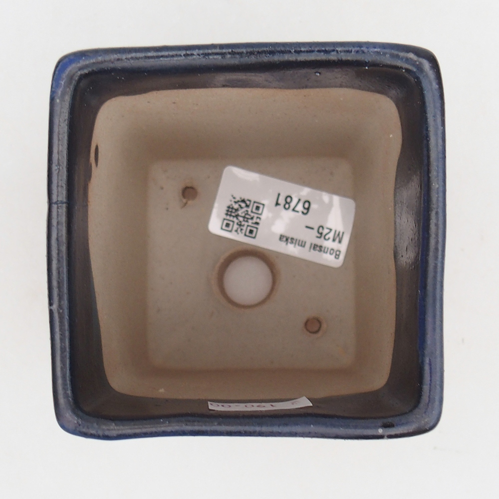 Ceramic bonsai bowl 7,5 x 7,5 x 10 cm, colour blue
