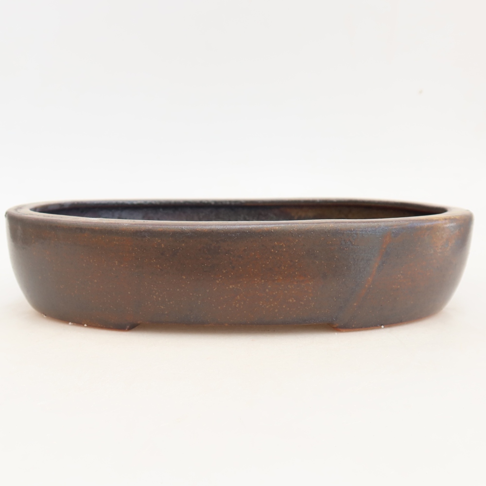 Ceramic bonsai bowl 27 x 21 x 5,5 cm, brown