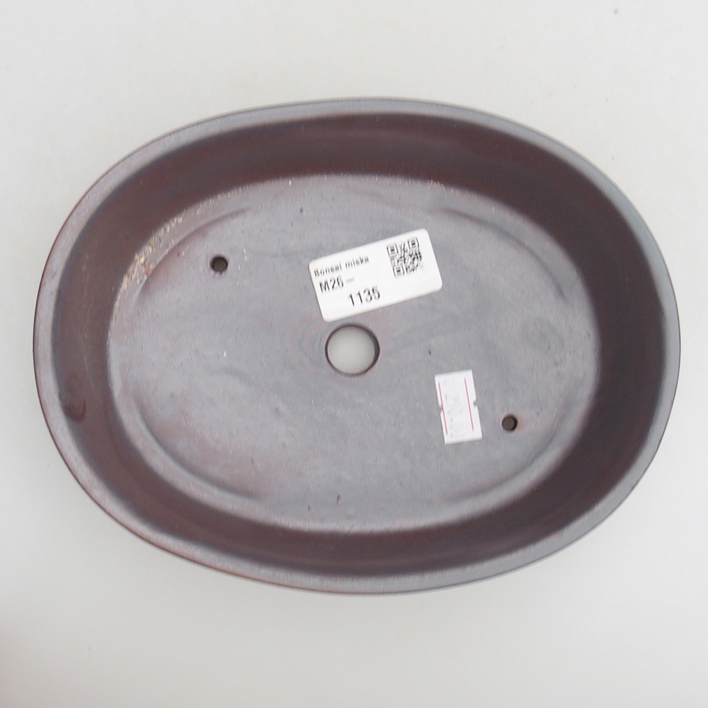 Ceramic bonsai bowl 19 x 14 x 4,5 cm, metal colour