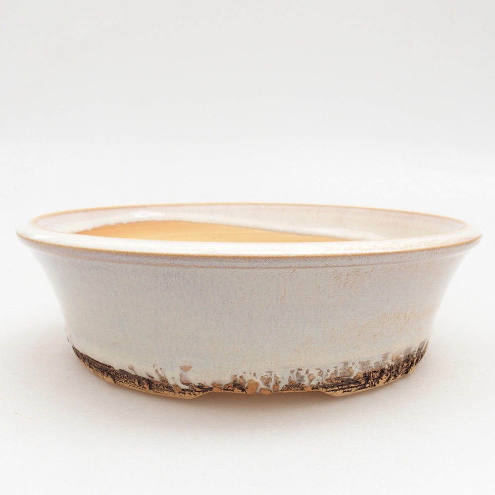 Ceramic bonsai pot 19 x 19 x 6 cm, beige