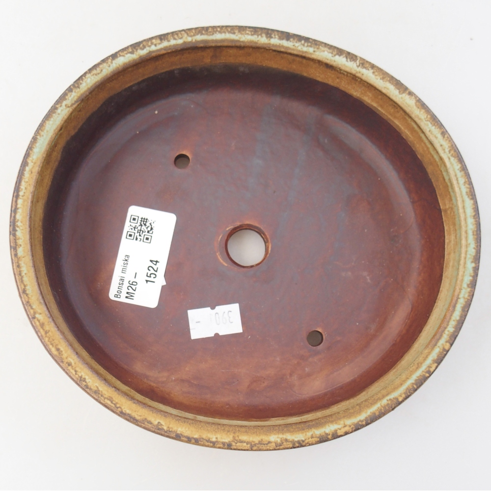 Ceramic bonsai bowl 17,5 x 16 x 4,5 cm, green