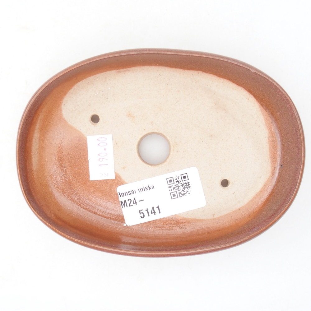 Ceramic bonsai bowl  13 x 10 x 2,5 cm, color burgundy