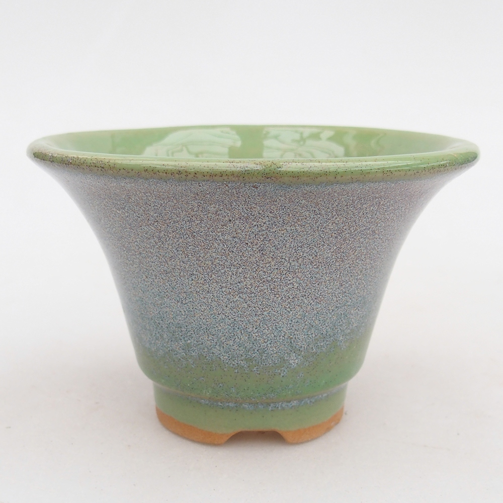Ceramic bonsai bowl 10,5 x 10,5 x 7 cm, green