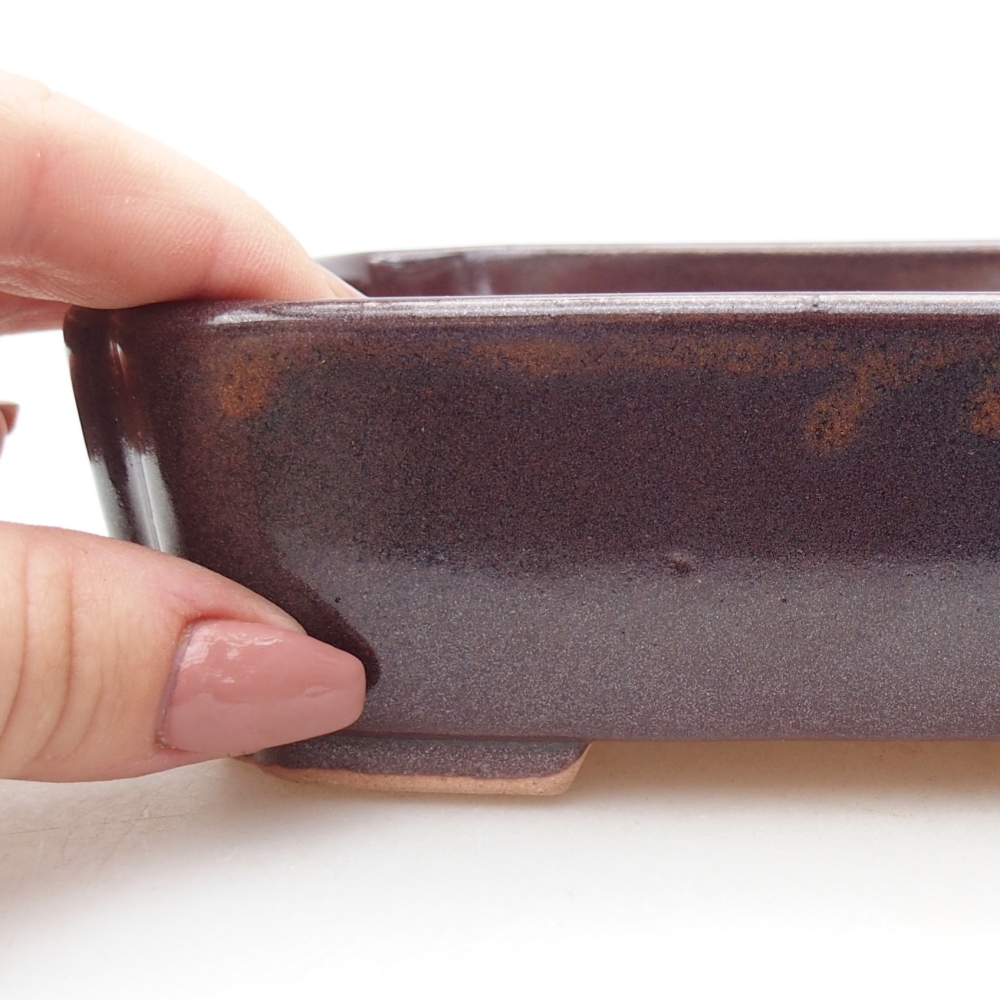 Ceramic bonsai bowl 15 x 12 x 4,5 cm, brown