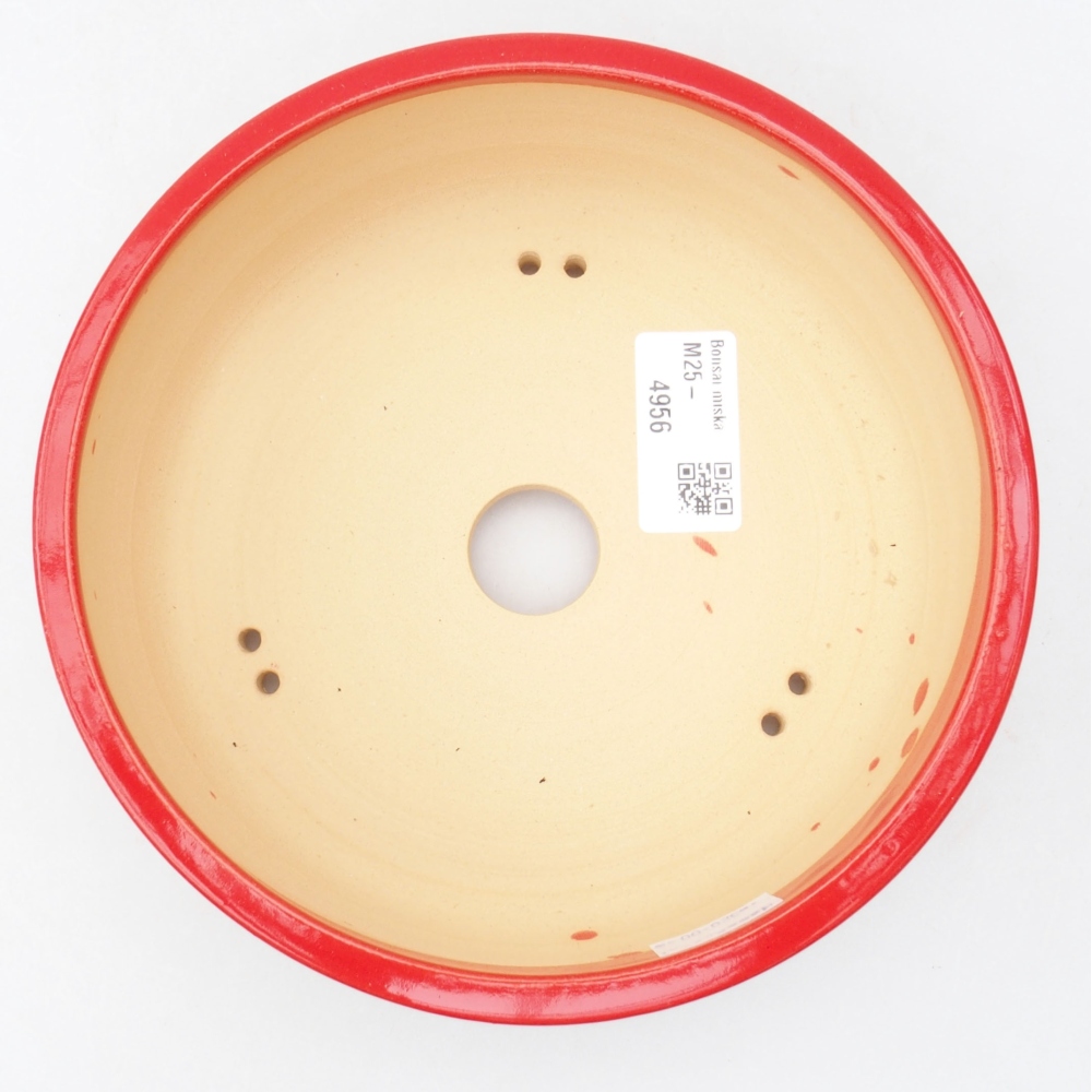 Ceramic bonsai bowl 17 x 17 x 6 cm, color red