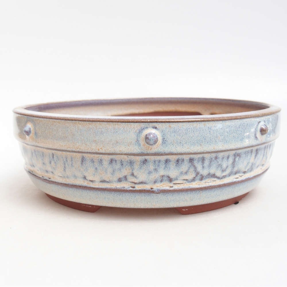 Ceramic bonsai bowl 20 x 20 x 6 cm, colour blue
