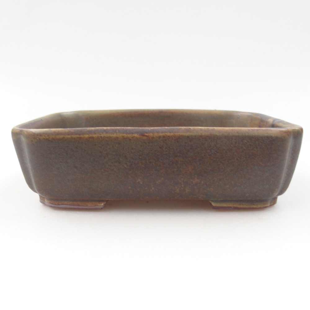 Ceramic bonsai bowl 15 x 12 x 4,5 cm, color green