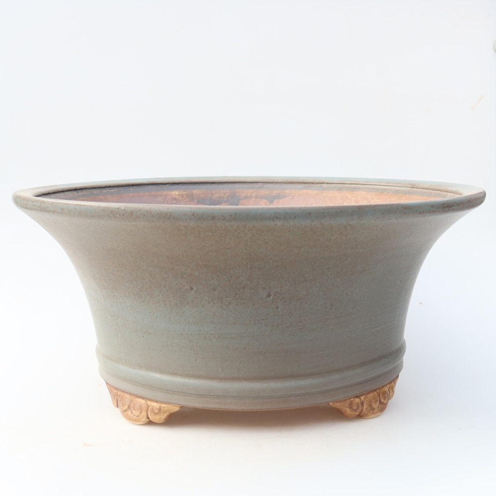 Ceramic bonsai pot, 31.5 x 31.5 x 14.5 cm, blue