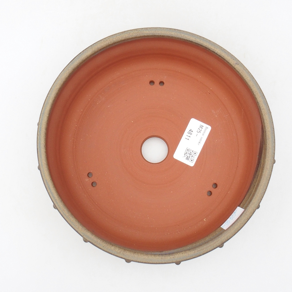 Ceramic bonsai bowl 18,5 x 18,5 x 5,5 cm, brown color