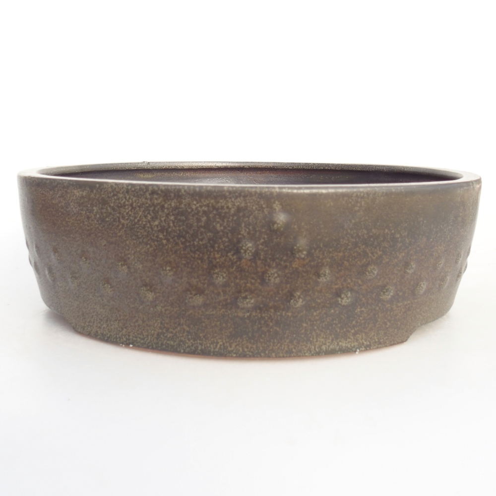 Ceramic bonsai bowl 24,5 x 24,5 x 7 cm, grey