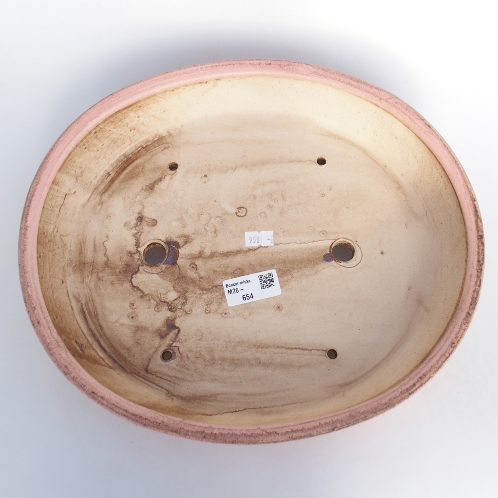 Ceramic bonsai bowl 31,5 x 28,5 x 6,5 cm, pink