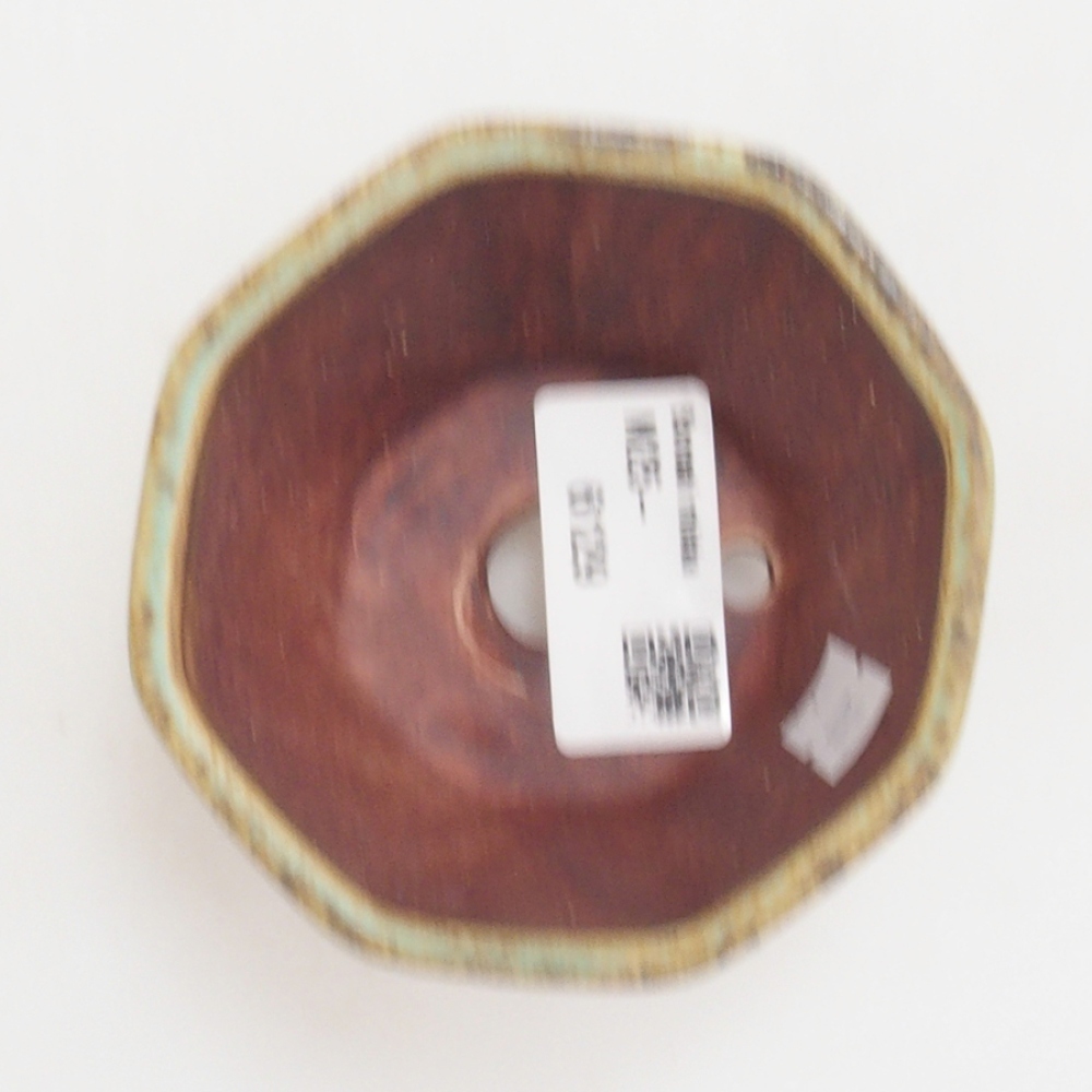 Ceramic bonsai bowl 9 x 7,5 x 3,5 cm, color green