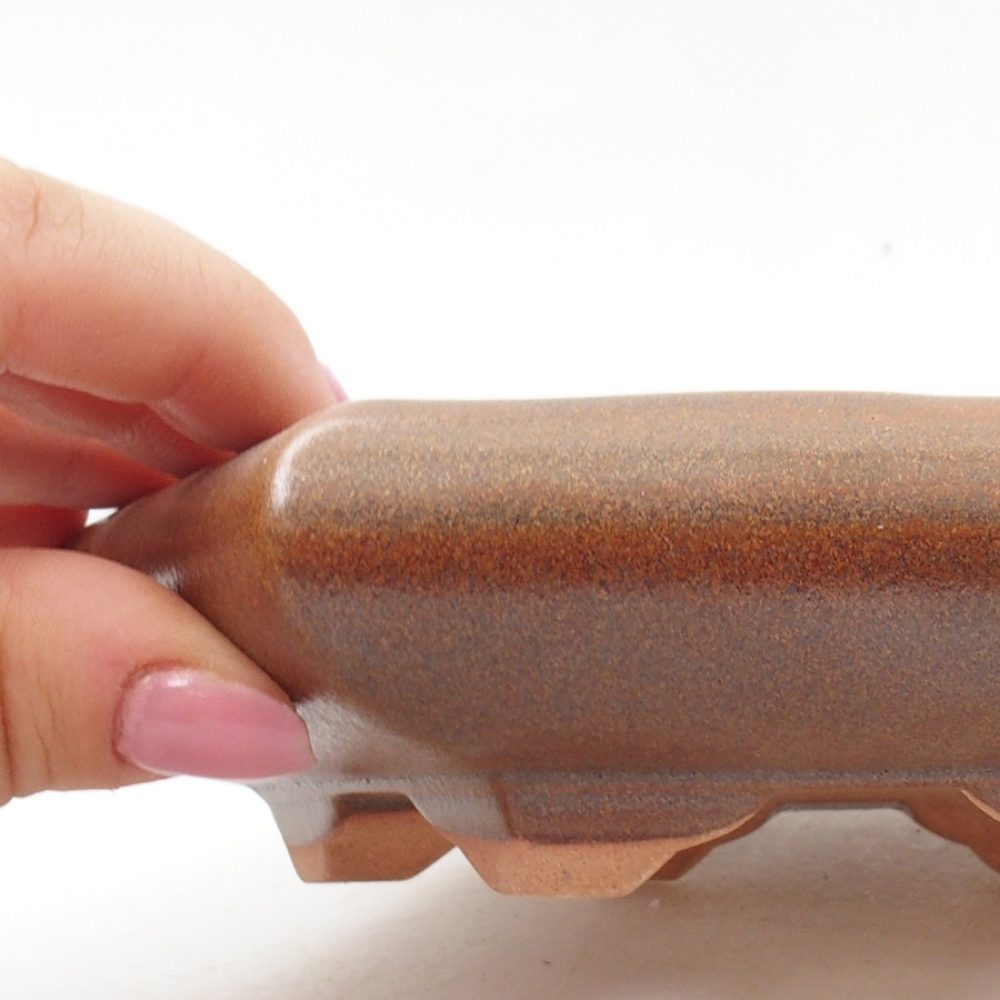 Ceramic bonsai bowl 17 x 15 x 4 cm, color brown
