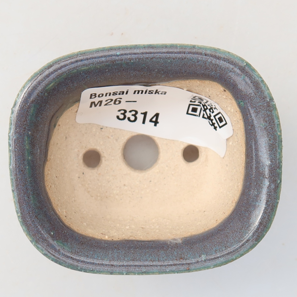 Ceramic bonsai pot, 6 x 5 x 3 cm, gray