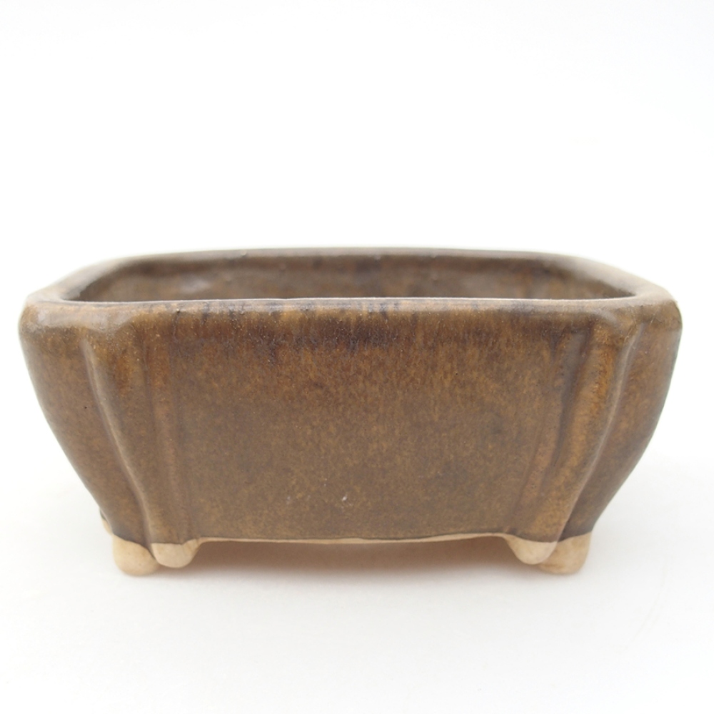 Ceramic bonsai bowl 10,5 x 8,5 x 4 cm, color brown