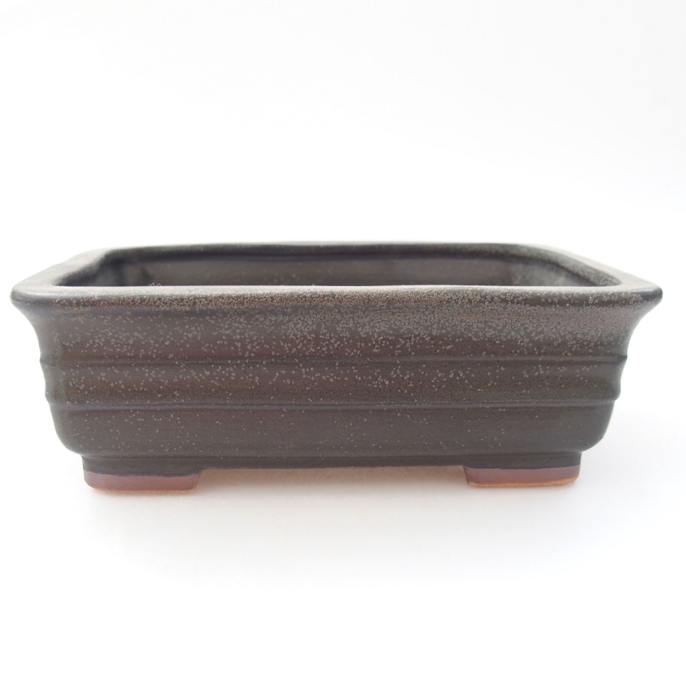 Ceramic bonsai bowl  13,5 x 9,5 x 4,5 cm, color gray