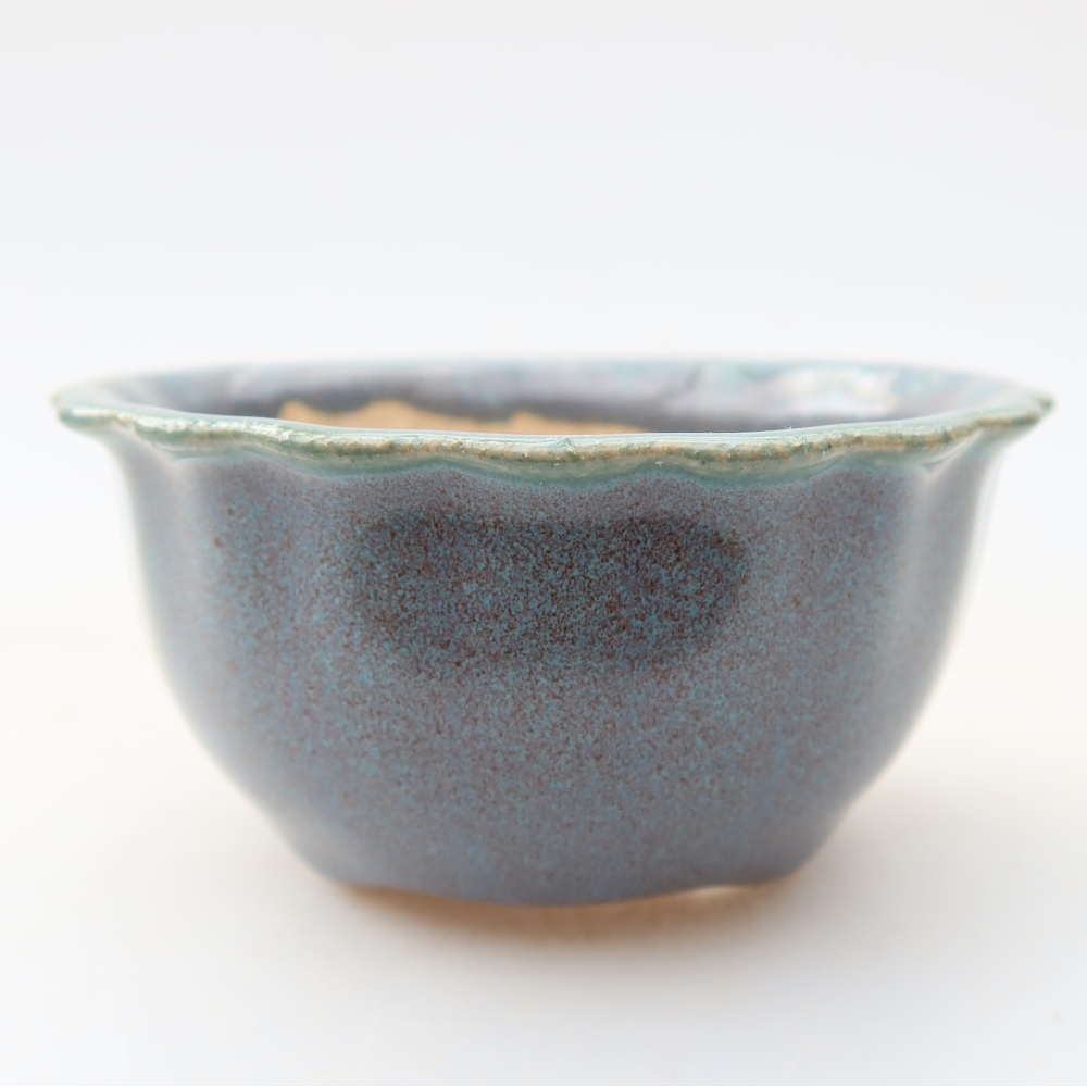 Ceramic bonsai pot, 7 x 7 x 3.5 cm, gray