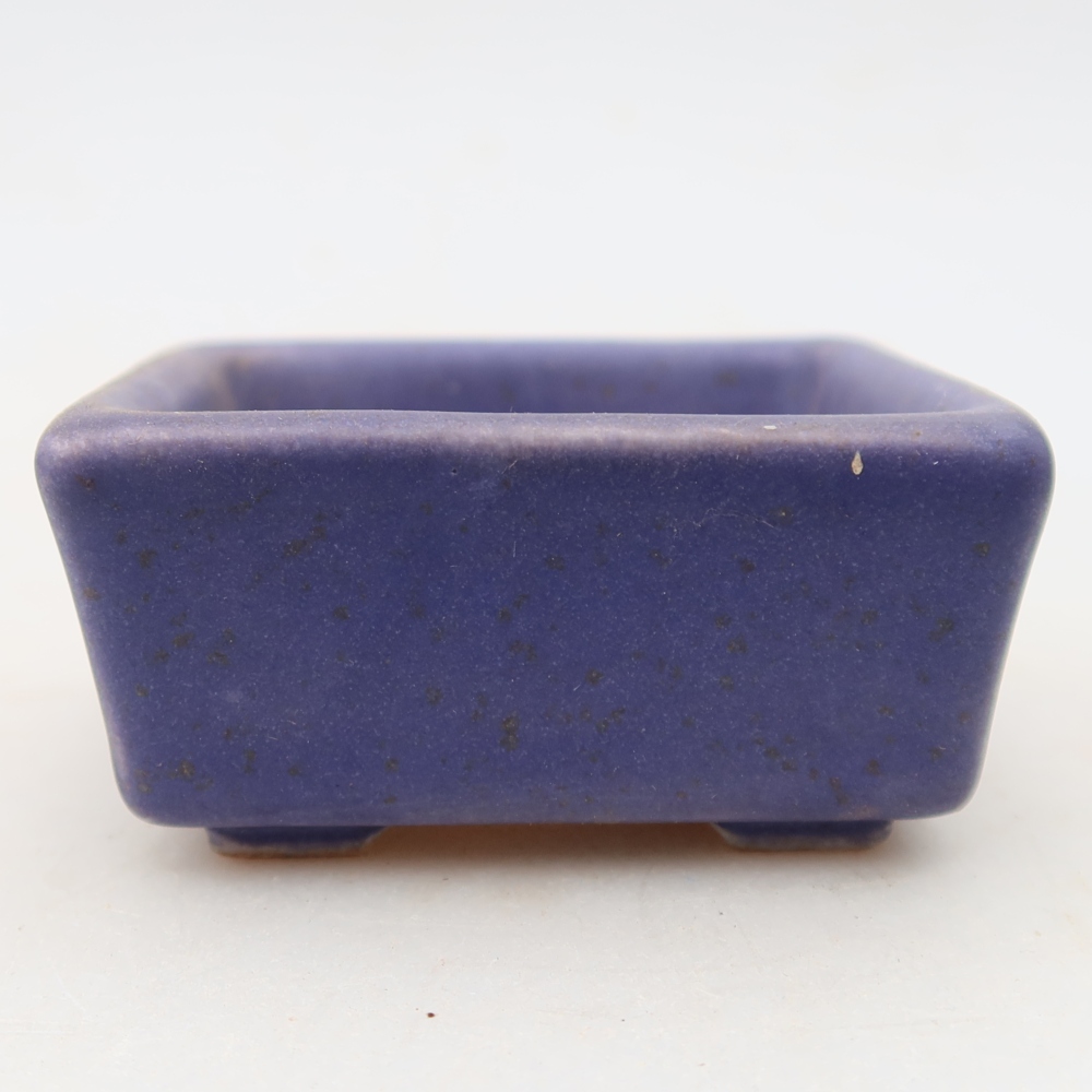 Ceramic bonsai pot, 7 x 7 x 3.5 cm, purple