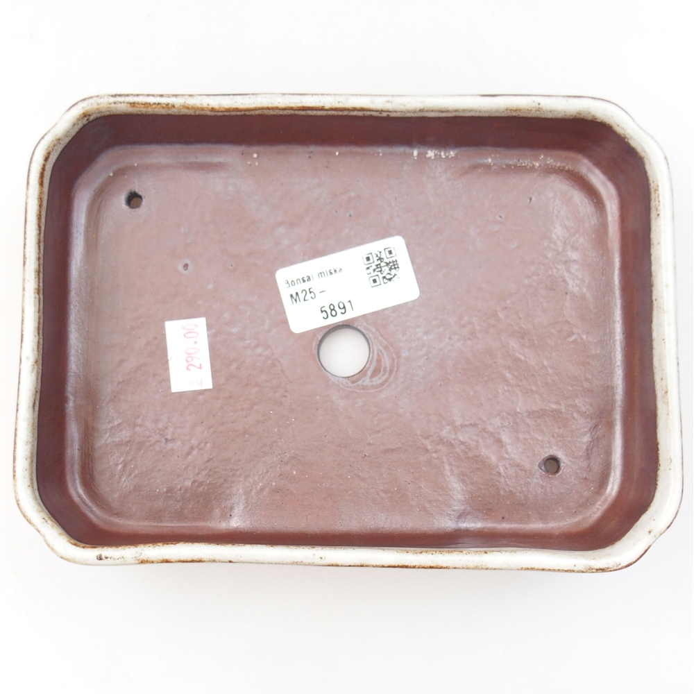 Ceramic bonsai bowl 18 x 13 x 3,5 cm, color white