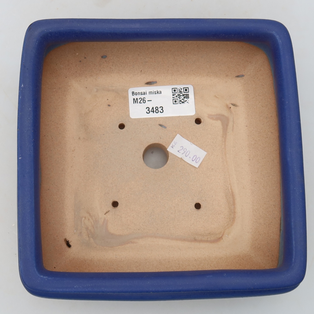 Ceramic bonsai bowl 15,5 x 15,5 x 6 cm, colour blue