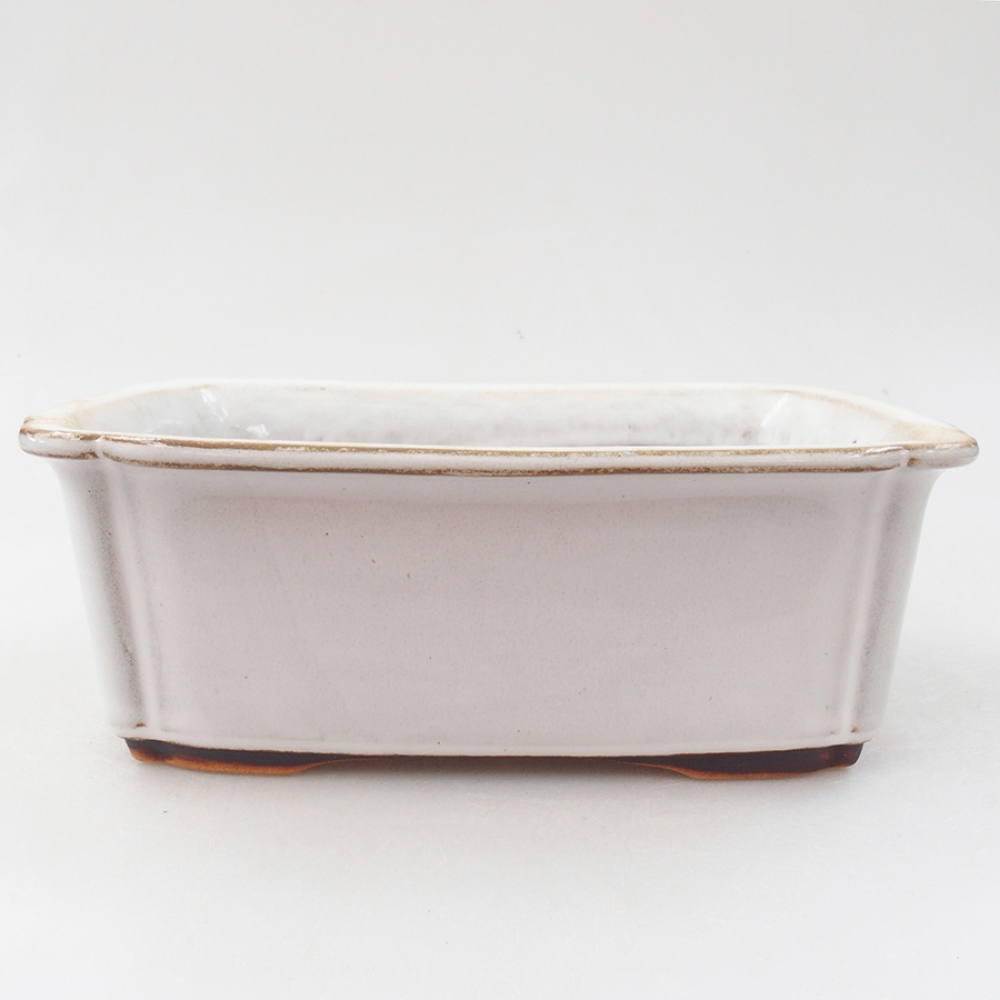 Ceramic bonsai bowl 17 x 13 x 6 cm, color white