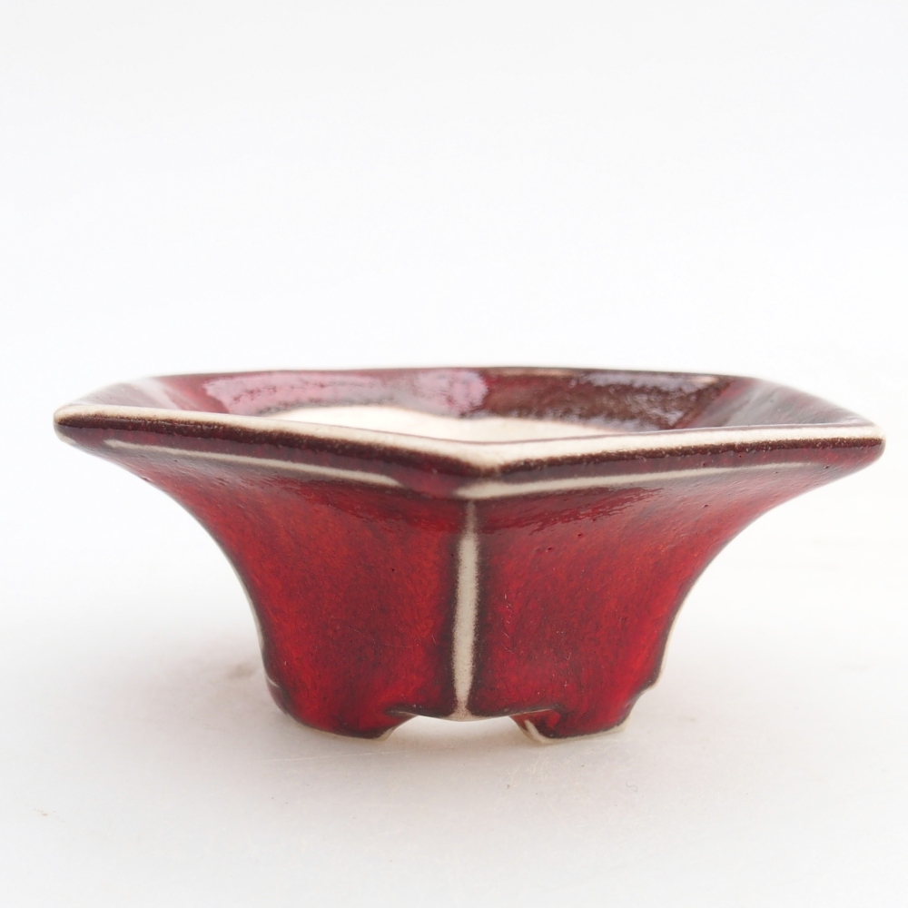 Mini bonsai bowl 8 x 7 x 3 cm, colour red
