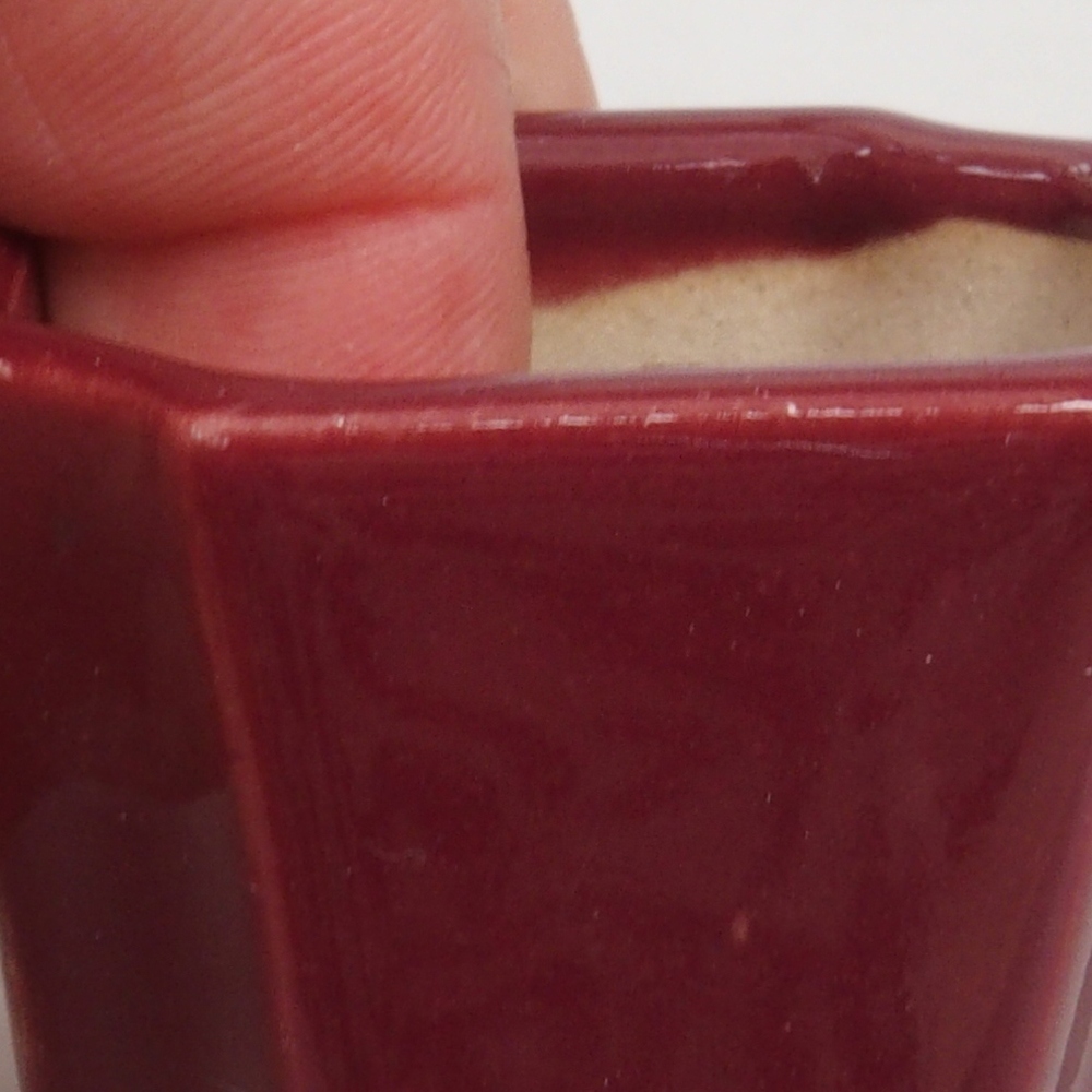Mini bonsai bowl 4 x 4 x 4 cm, color burgundy