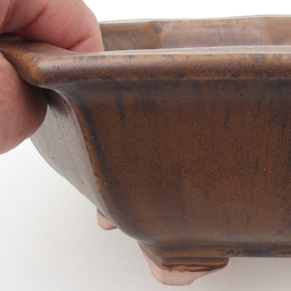 Bonsai bowl H05 - 19 x 21.5 x 7 cm. - brown