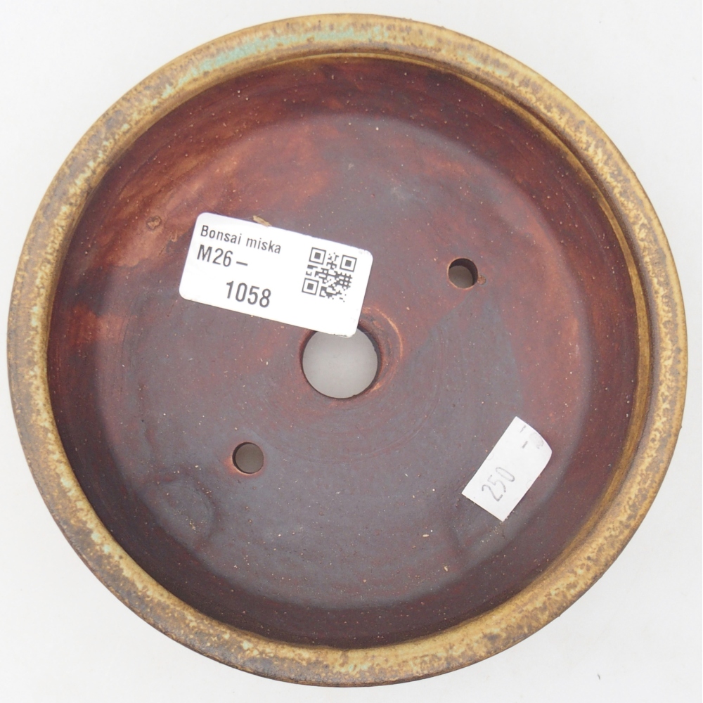 Ceramic bonsai bowl 13,5 x 13,5 x 4 cm, green