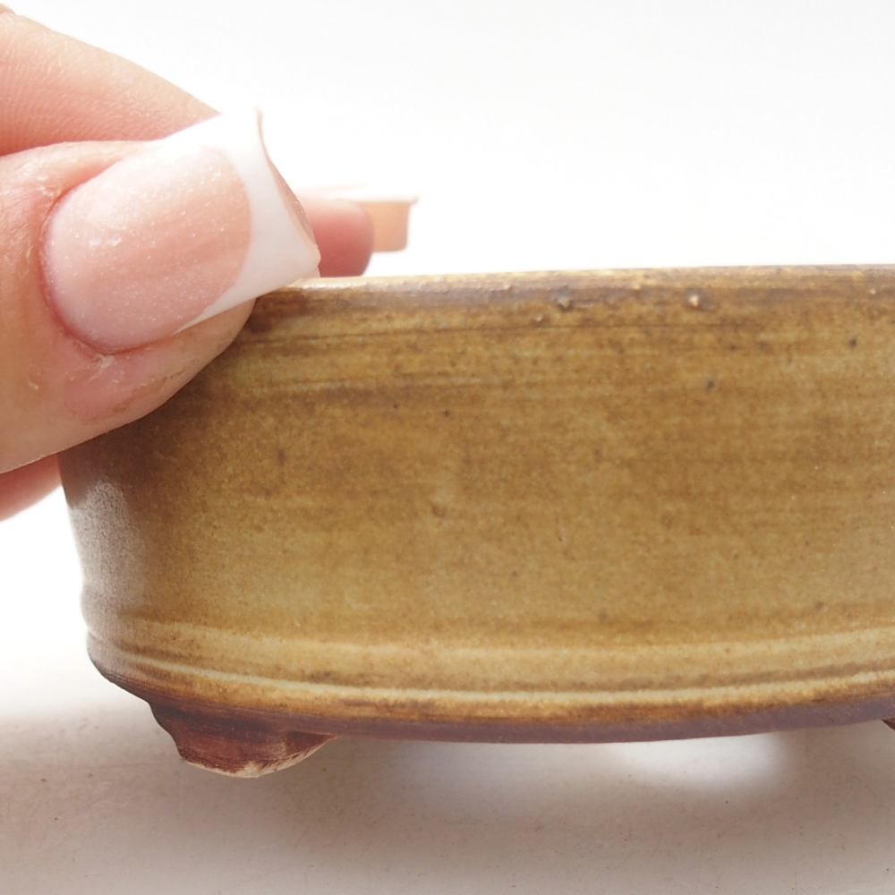 Ceramic bonsai bowl 9 x 9 x 3,5 cm, green