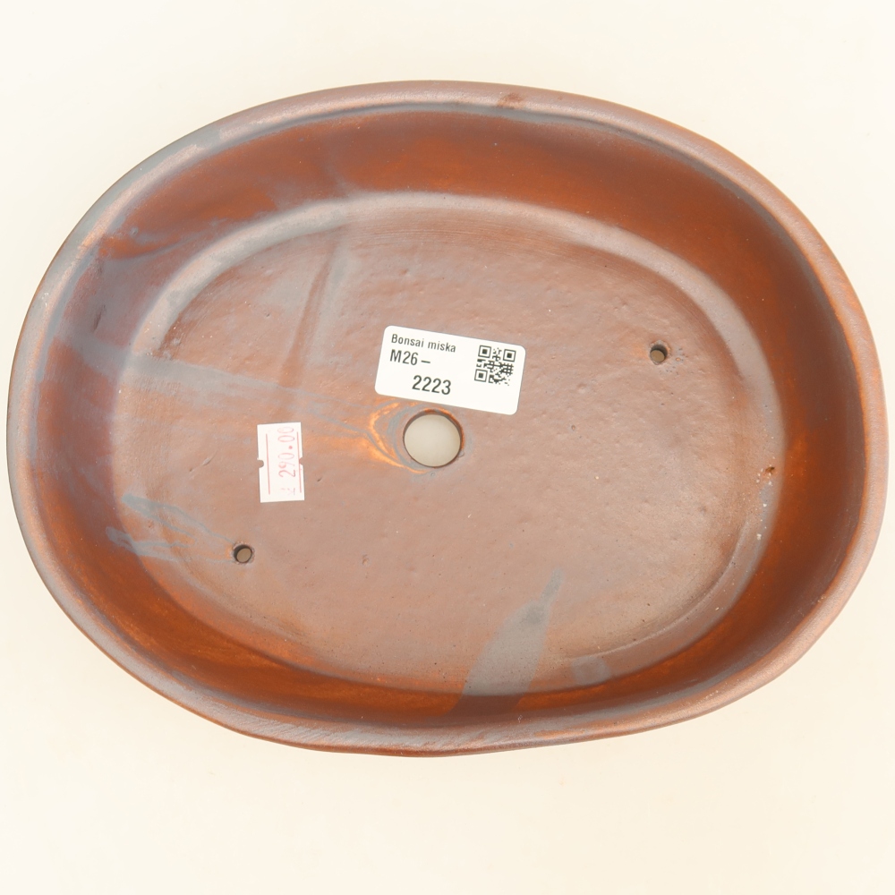 Ceramic bonsai pot, 22 x 17 x 5 cm, metallic color