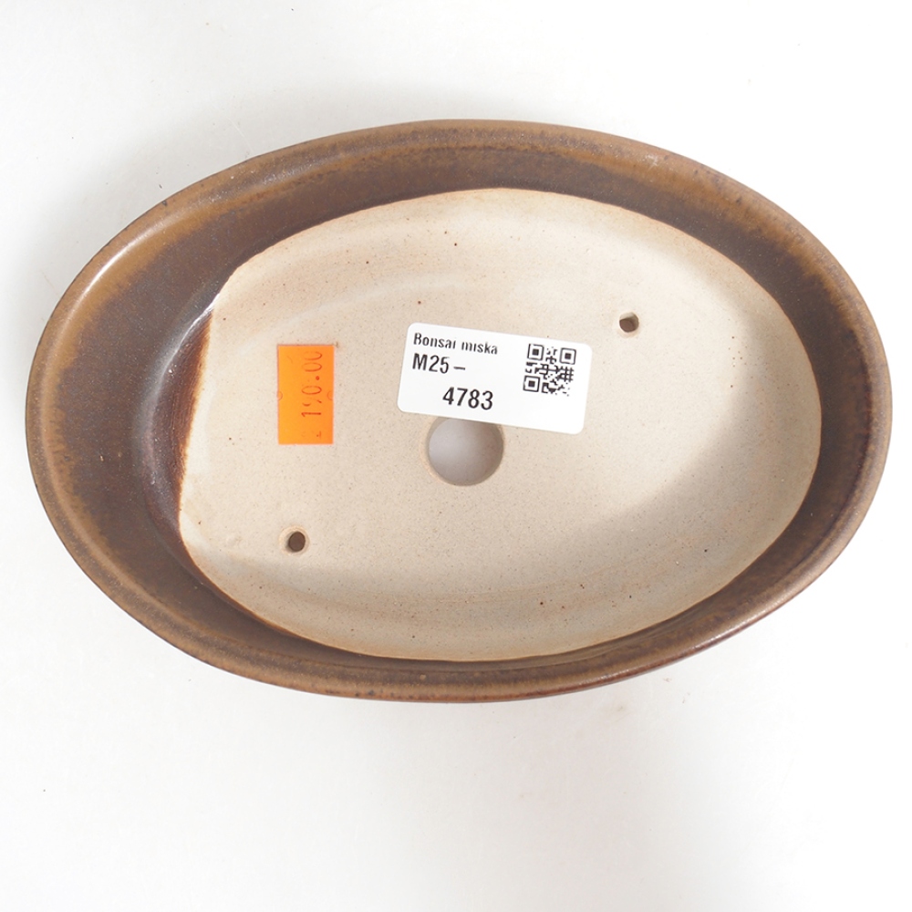 Ceramic bonsai bowl 16,5 x 11 x 4 cm, color brown