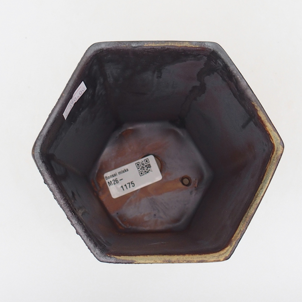 Ceramic bonsai bowl 13 x 11,5 x 17 cm, green