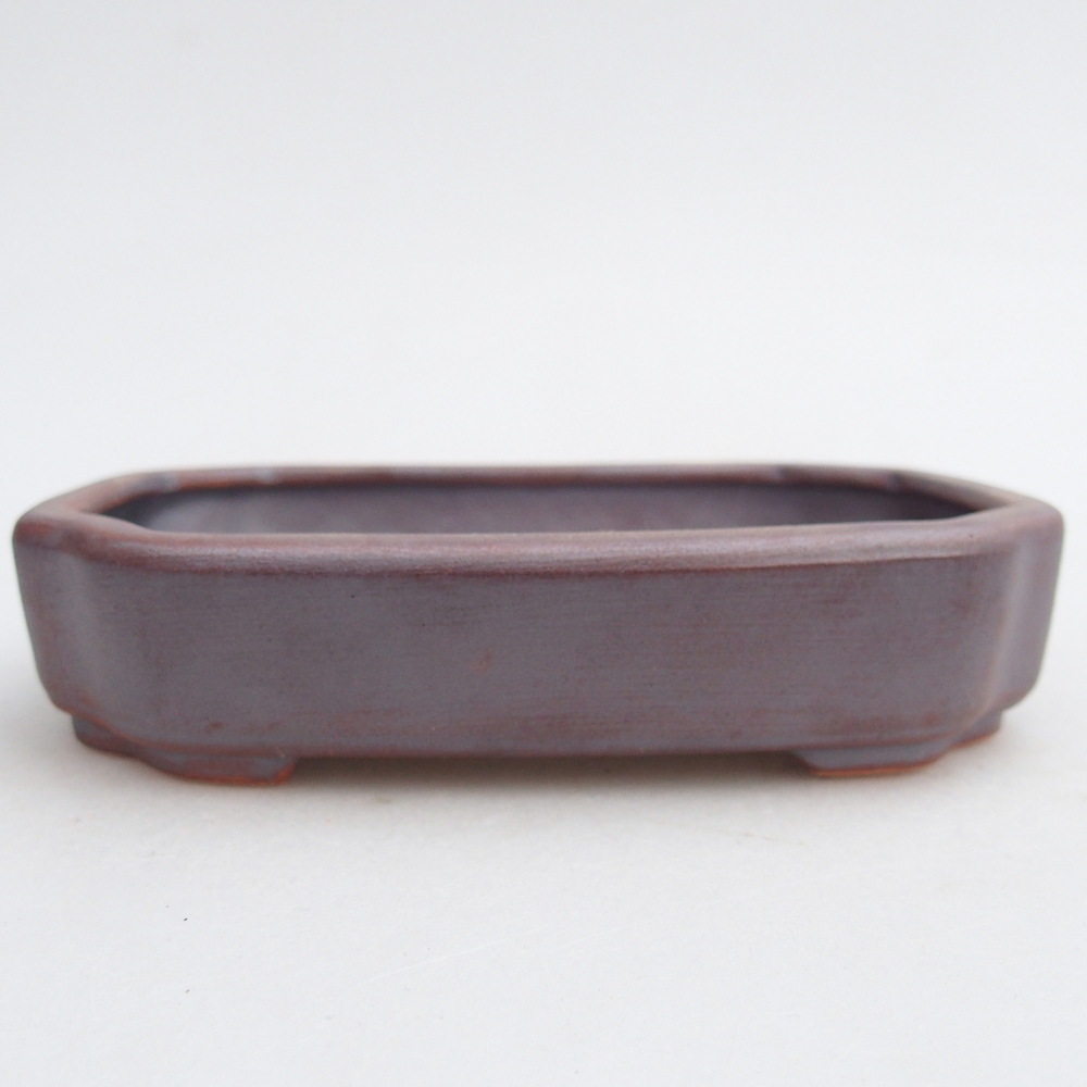 Ceramic bonsai bowl 13 x 9 x 3 cm, metal colour