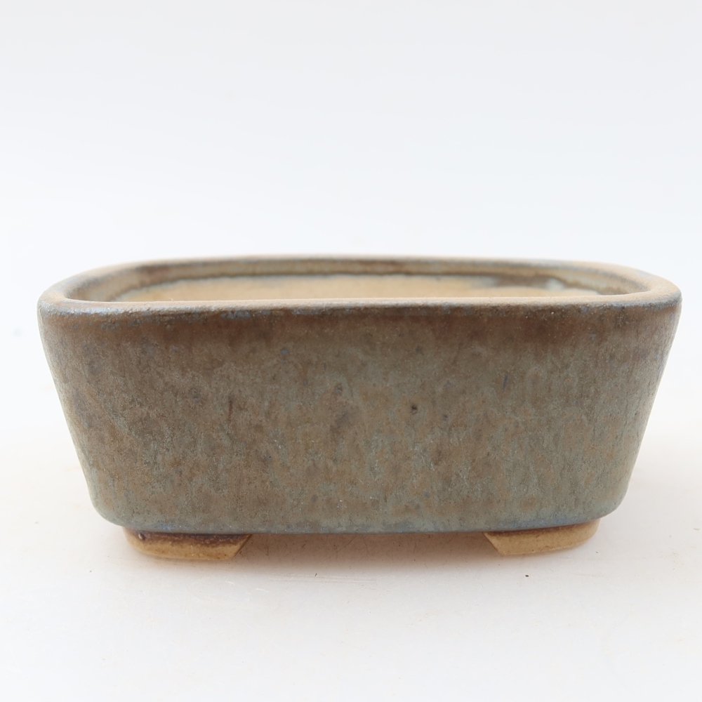 Ceramic bonsai pot, 10 x 8.5 x 4 cm, blue