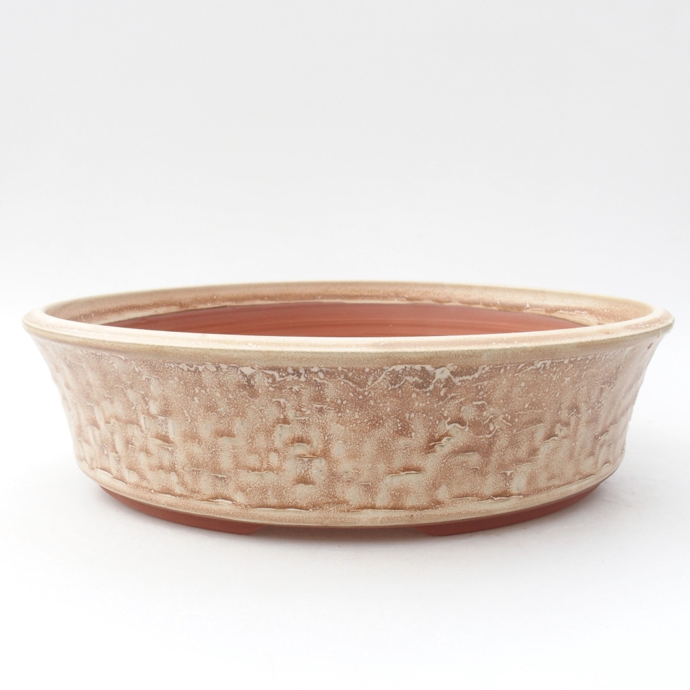 Ceramic bonsai bowl 27 x 27 x 7 cm, color beige