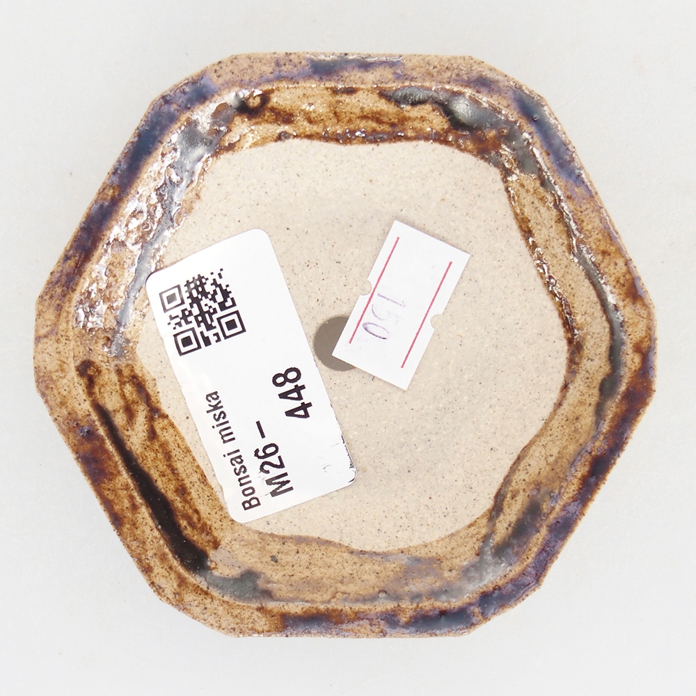 Ceramic bonsai bowl 8,5 x 8 x 2,5 cm, brown