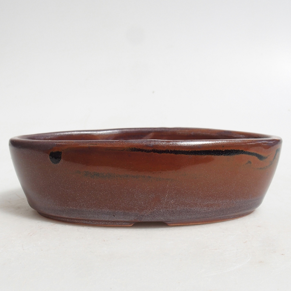 Ceramic bonsai bowl 15 x 9,5 x 4 cm, color brown