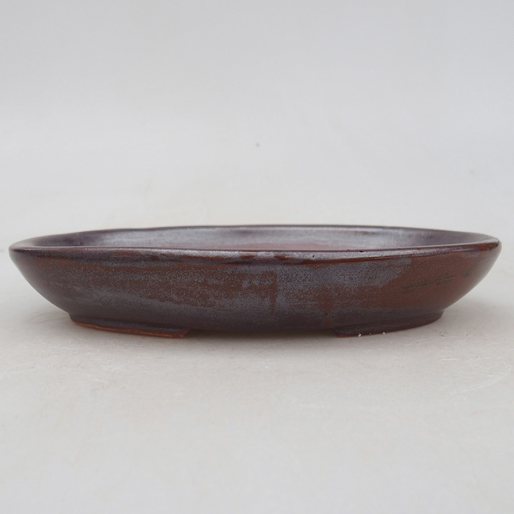 Ceramic bonsai bowl 15,5 x 11 x 2,5 cm, color brown