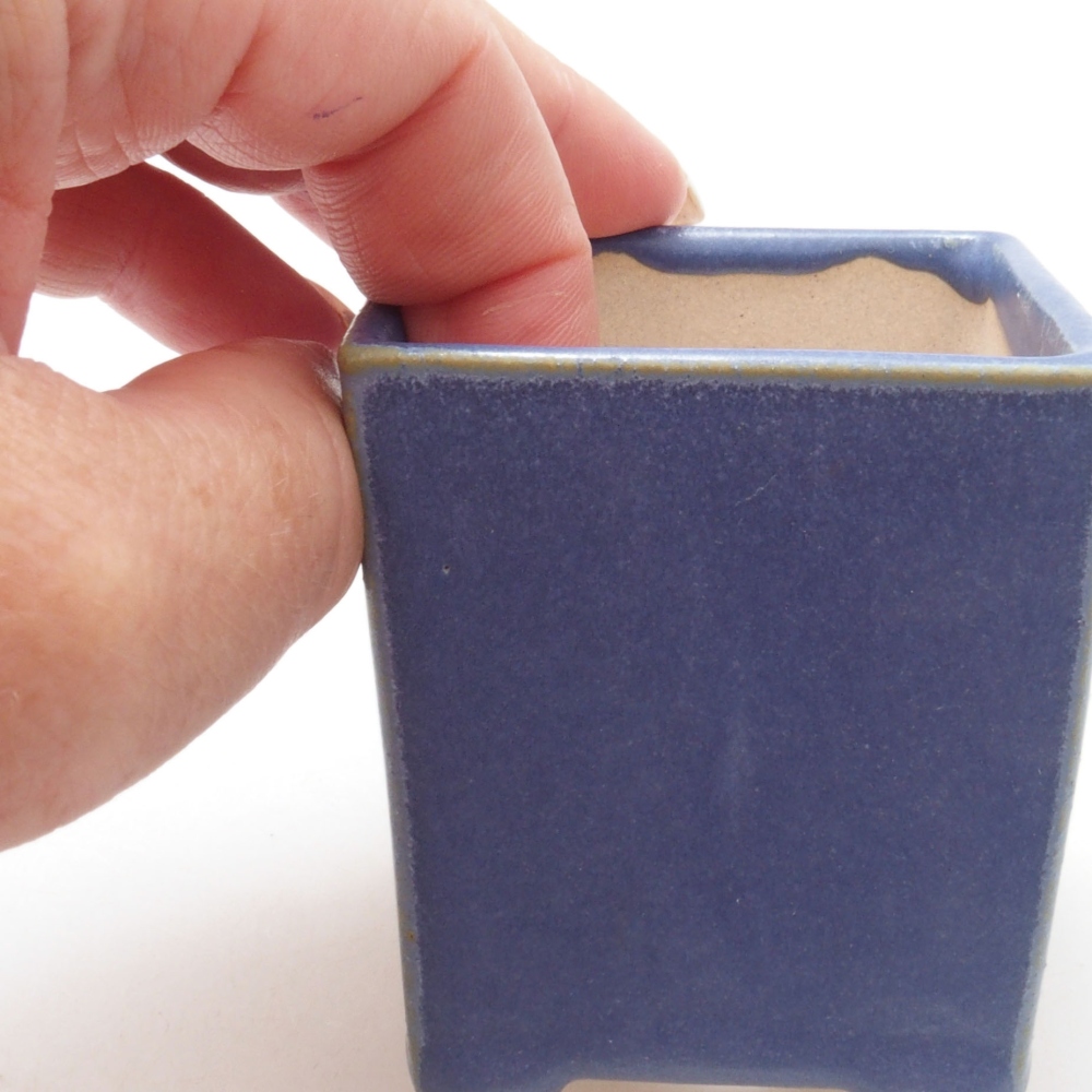 Mini bonsai bowl 5.5 x 5.5 x 6.5 cm, color blue