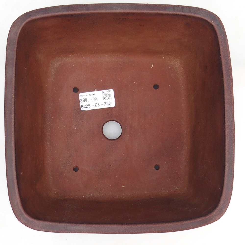Ceramic bonsai bowl 21 x 21 x 13 cm, brown