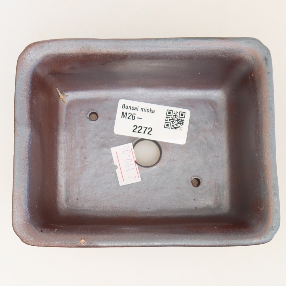 Ceramic bonsai pot, 12 x 10 x 5 cm, metallic color